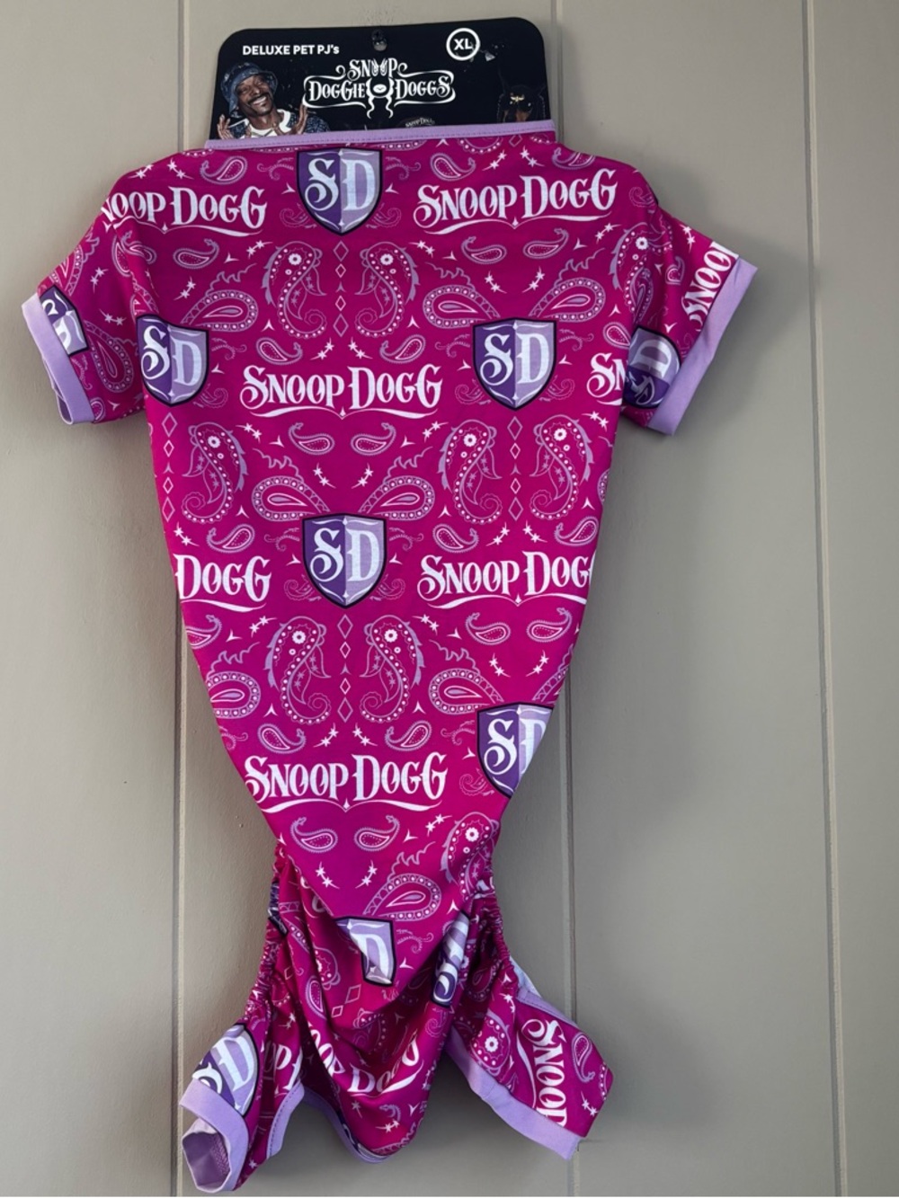 Snoop Doggie Doggs XL Pet PJ’s Pink Paisley Logo Dog Pajamas Snoop Dogg NWT